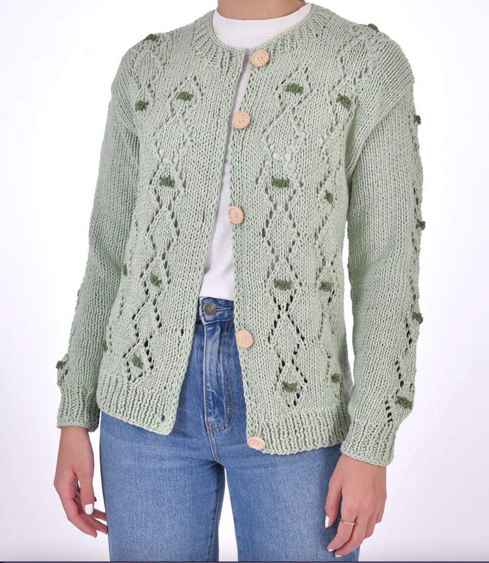 FANM MON AVA Cotton Button Front Cardigan Sweater NWT M/L